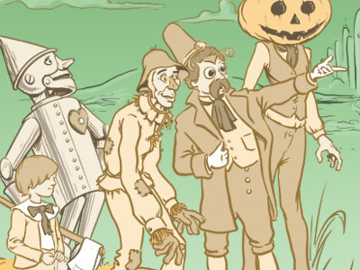 Wonderful Land of Oz illustration mst3k oz rifftrax scarecrow tinman wizard of oz