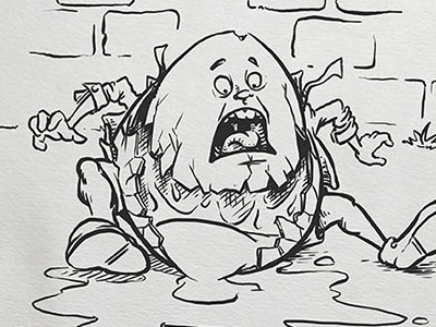Inktober: Shattered daily doodle dailydoodle drawing humpty dumpty illustration inktober inktober2017 kidlitart sketch