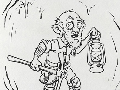 Inktober: Deep daily doodle dailydoodle drawing gnome illustration inktober inktober2017 kidlitart miner sketch