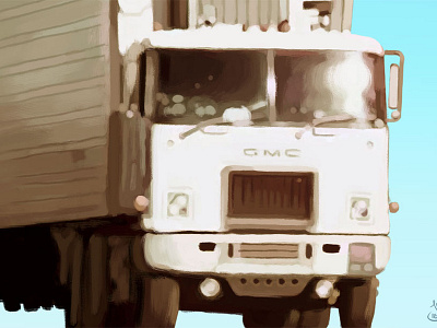 Trucker big rig digital painting illustration mst3k rifftrax truck