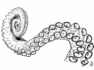 Tentacle drawing illustration mst3k octaman octopus rifftrax tentacle