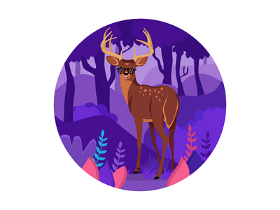 Animal deer smile animal characterdesign design digitalart icon illustration illustrator landscape logo relax social vector
