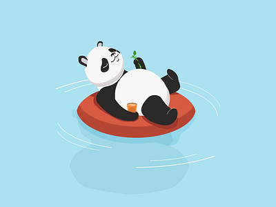 Panda relax animal characterdesign design digitalart icon illustration illustrator logo relax vector