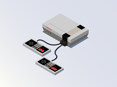 Nintendo Nes isometric design digitalart flatdesign game gamepad illustration illustrator logo nes nintendo vector webdesign