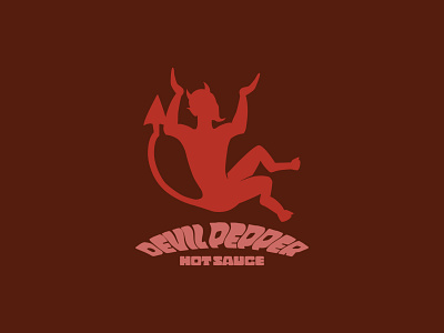 Devil Pepper Hot Sauce - Negative space logo branding illustration illustrator logo vector