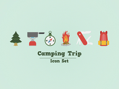 Camping Icon Set branding design icons illustration illustrator logo stickers vector