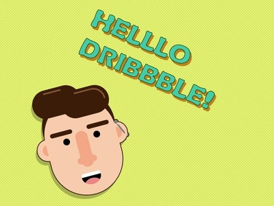 Helllo Dribbble! typography illustration illustrator design