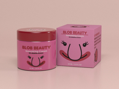 Blob Beauty Face Cream Packaging 3dsmax package design branding vector logo illustrator