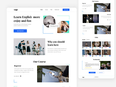 landingpage English course dailyui dailyui003 dailyuichallenge ecourse english figma landingpage