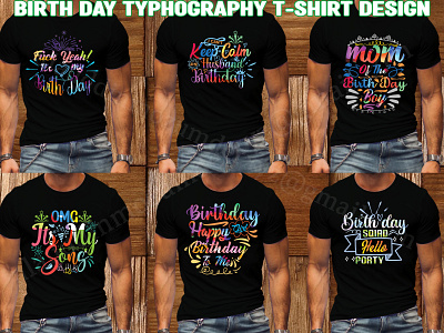 Birth day Typhography  T-Shirt Design