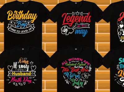 Birth day typhography t-shirt