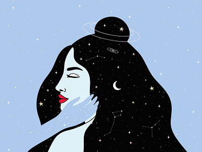 Space friend art astrology cosmic drawing girl illustration illustrator magic magical moon space spacegirl stars vector