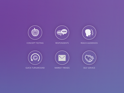 Icon Set for TapResearch audience frost glass gentle hand icon illustration market meter self service social test ui ux