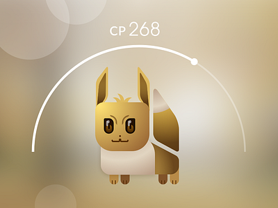 Poke mania: Eevee app catch character flat geometry icon illustration mobile pokemon score
