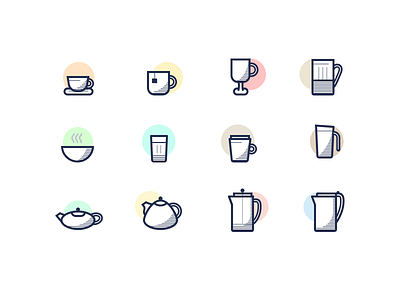 Tea Icons culture drink flat geometry iconography icons illustration language texture warm