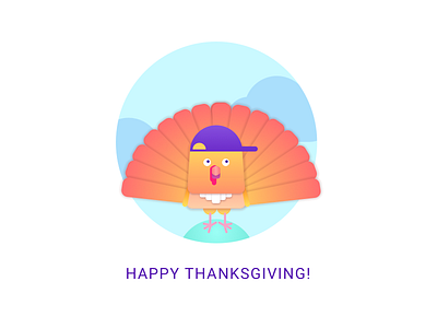 Happy Thanksgiving! cartoon character character design design flat holiday illustration turkey