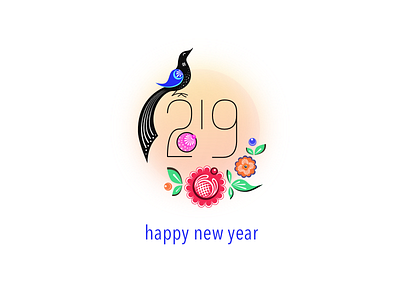 Happy New Year cartoon celebration character clean illustration new year 2019 traditional vector
