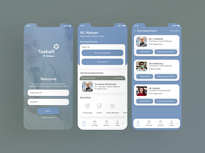 Tashafi Clinic App app design ui user research ux