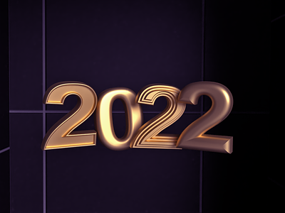 Welcome 2022! 3d 3dtype 3dtypography adobe dimension boldandshiny branding design designtrends gold