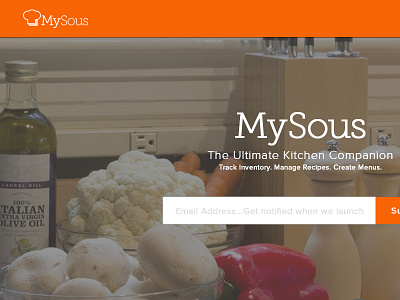 MySous Launch Page form launch signup