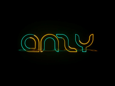 Anzy neon writing. anzy branding design logo neon neon colors