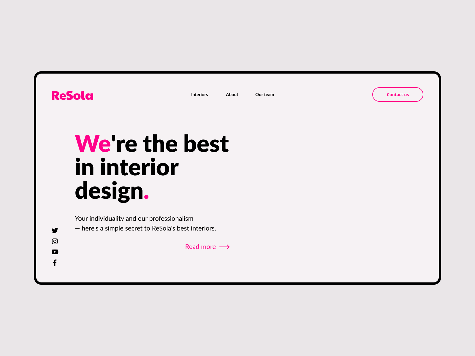 ReSola - Interior design studio animation concept design interior minimalism resola ui ux