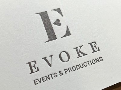 Evoke branding business card letterpress logo logotype typography