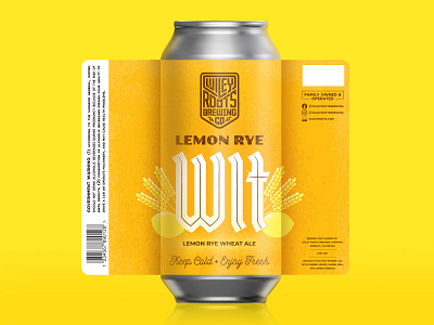 Lemon Rye Wit Label beer custom type label lettering packaging texture type yellow