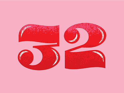 32 2 3 32 custom lettering lettering numbers numerals pink red