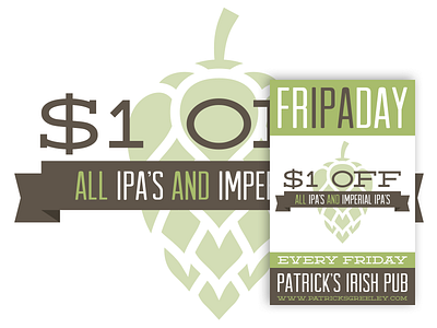 FrIPAday Ad ad advertising bar beer brown friday green hops ipa pub