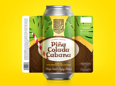 Piña Colada Cabana - Label custom lettering illustration label lettering packaging