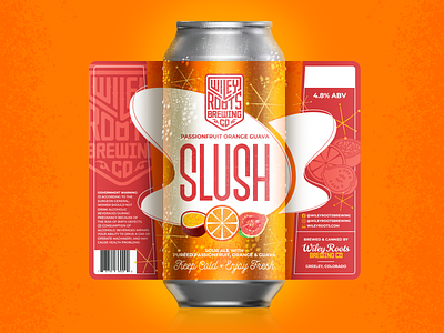 Passionfruit Orange Guava Slush Label beer beer label brand brewery fruit label label design orange packaging