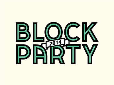 Block Party Logo 2014 2014 block party blue brand branding cream custom lettering logo