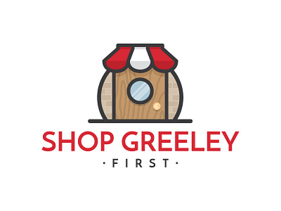 Shop Greeley First brand city colorado design flat icon illustration logo mark shopping town