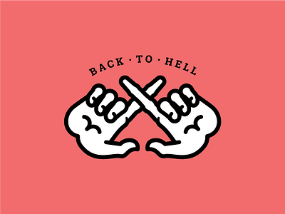 Back To Hell - Illustration cross demons hands hell illustration