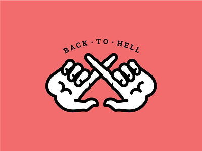 Back To Hell - Illustration cross demons hands hell illustration