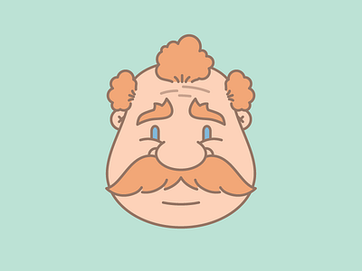 Wiggins character character design flat ginger mustache