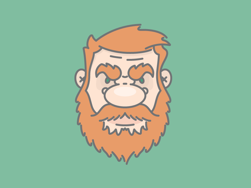 Grumpy Man angry beard character design flat grumpy irish redhead