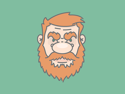 Grumpy Man angry beard character design flat grumpy irish redhead