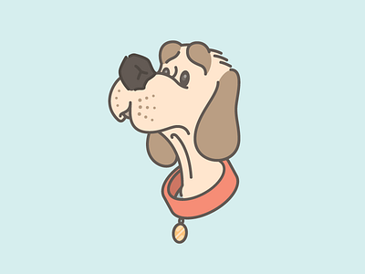 Puppers character dog flat illustration puppy sad