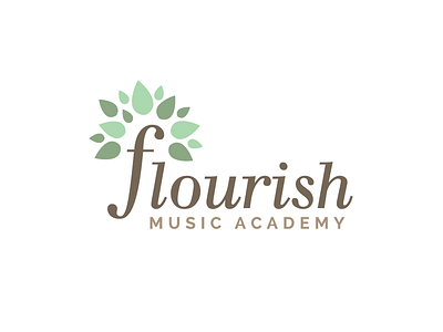 Flourish Music Academy academy brand branding forte logo music school tree