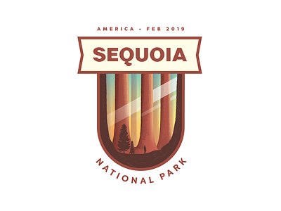 Sequoia National Park badge custom forest lettering national park sans serif sequoia trees type type design