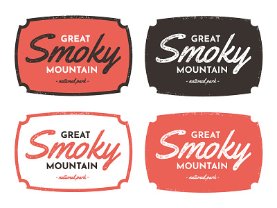Exploration - Smoky Mountain National Park Badge badge mountain national park script font smoky texture