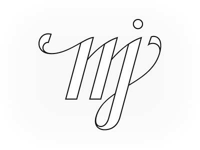 MJ Monogram - Outline black and white j logo m monogram personal branding