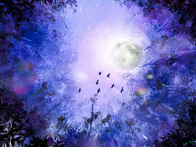 Moonlight art digital painting procreate