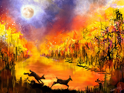 Amazon is burning amazon fire art artwork