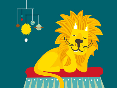 Astrology Circus-lion circus lion solar system vector