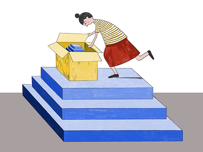 Oh hi! drawing editorial illustration hamburg illustration looking pyramid searching woman