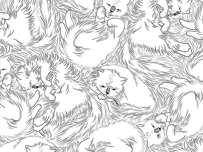 Pattern Design Cats cats design drawing hamburg illustration pattern design pattern designer surface design surface pattern