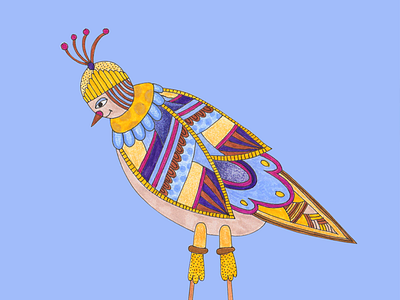 Low fi Bird 2 bird crayon hamburg illustration pencil